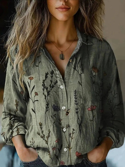 Argia Blusa Donna con Revers e Stampa Floreale, foto 7