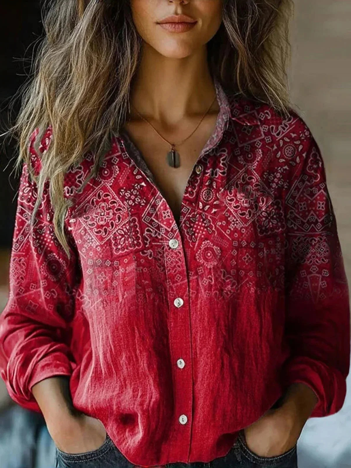 Argia Blusa Donna con Revers e Stampa Floreale, foto 8