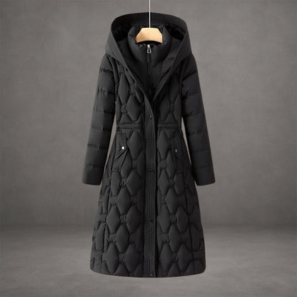 Assunta Cappotto Donna dal Taglio Lungo con Cappuccio e Tasche, foto 4