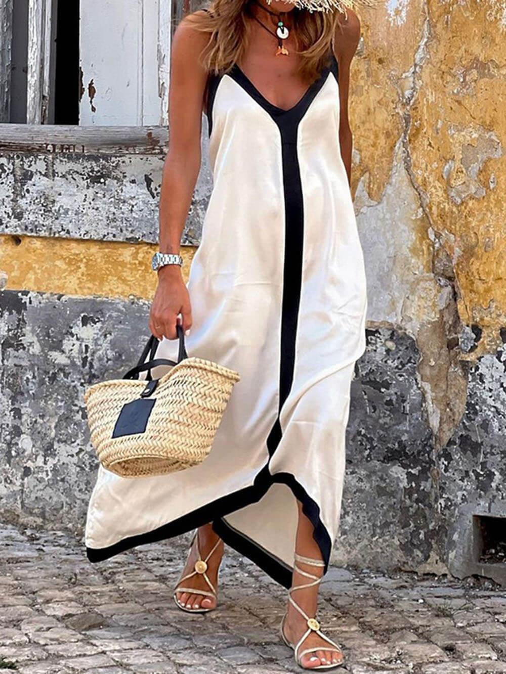 Bruna Abito Donna in Lunghezza Midi con Color Block, foto 1