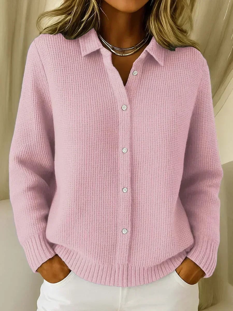 Camelia Cardigan Donna in Maglia con Bottoni in Rosa, foto 1