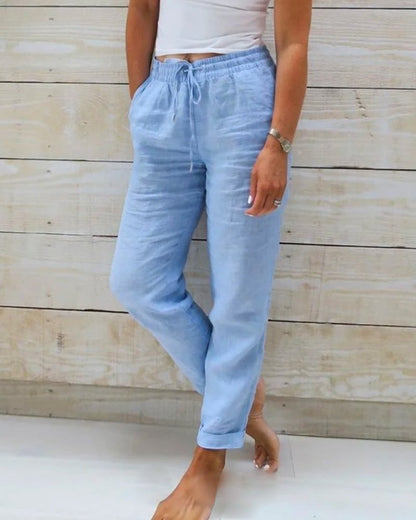 Carolina Pantaloni Donna in Poliestere con Quadri, foto 1