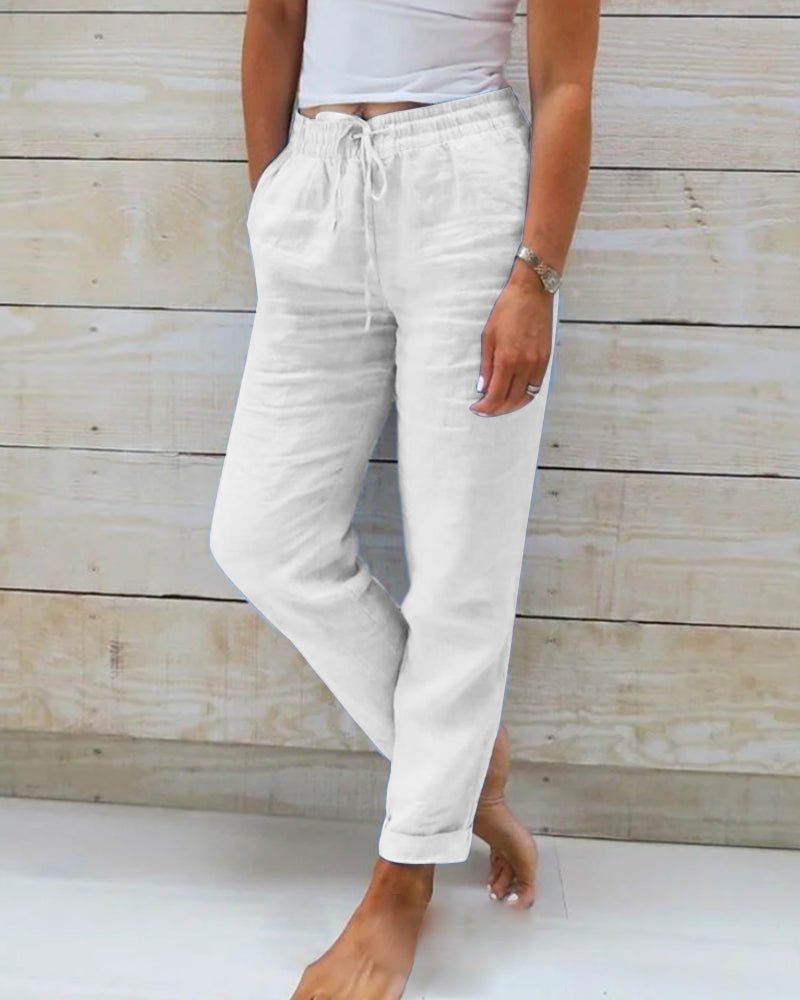 Carolina Pantaloni Donna in Poliestere con Quadri, foto 4