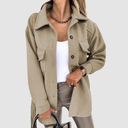 Casimira Giacca Donna con Bottoni e Tasche, foto 2