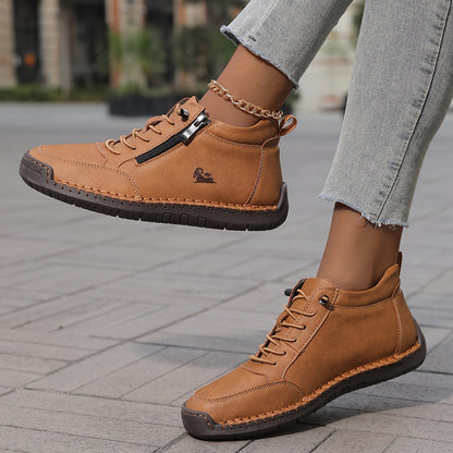 Cassandra Sneakers Donna con Lacci e Suola Piatta in Kaki, foto 3