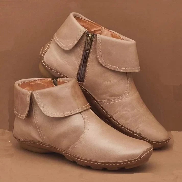 Celestia Stivali Donna con Zip e Suola Piatta in Rosso, foto 2