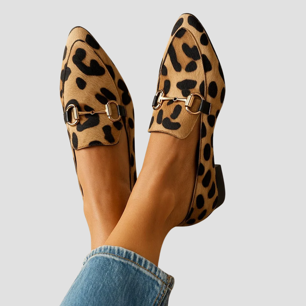 Cesarina Mocassini Donna con Stampa Animalier e Suola Piatta, foto 1