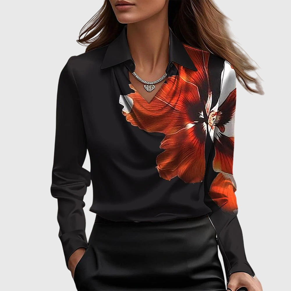 Damiana Blusa Donna dalla Vestibilità Morbida con Collo Classico a Maniche Lunghe, foto 6
