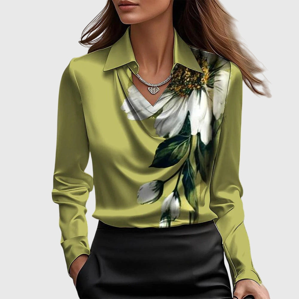 Damiana Blusa Donna dalla Vestibilità Morbida con Collo Classico a Maniche Lunghe, foto 7