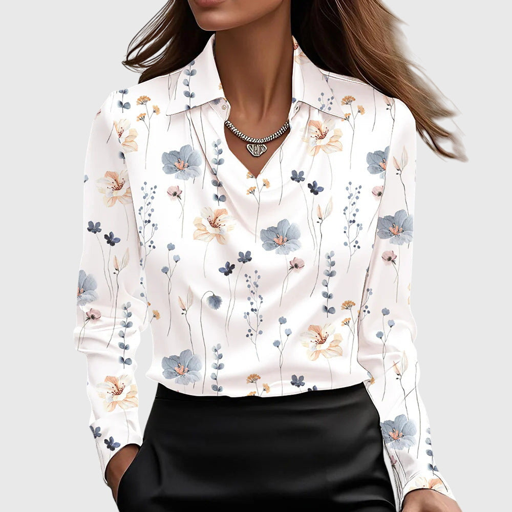 Damiana Blusa Donna dalla Vestibilità Morbida con Collo Classico a Maniche Lunghe, foto 9