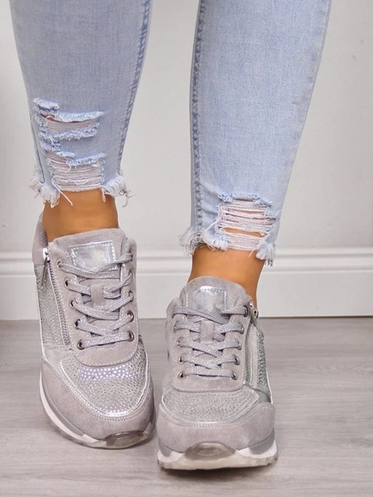 Daniela Sneakers Donna con Lacci e Suola Spessa in Beige, foto 4