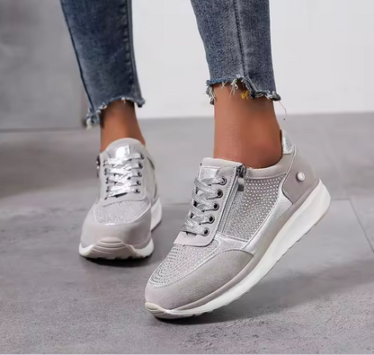 Daniela Sneakers Donna con Lacci e Suola Spessa in Beige, foto 5