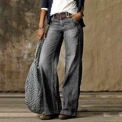 Demetria Jeans Donna in Denim a Zampa in Azzurro, foto 3