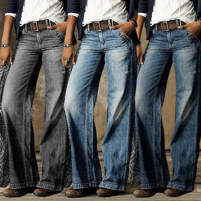 Demetria Jeans Donna in Denim a Zampa in Azzurro, foto 5