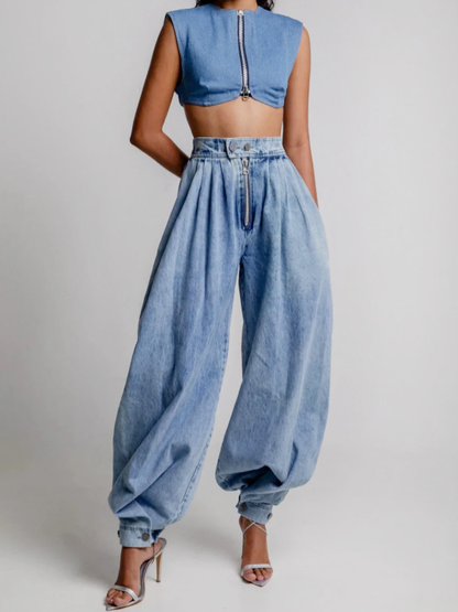Donatina Jeans Donna in Denim a Vita Alta, foto 1