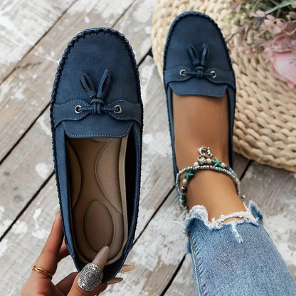 Doralice Mocassini Donna con Suola Piatta e Frange in Blu, foto 1