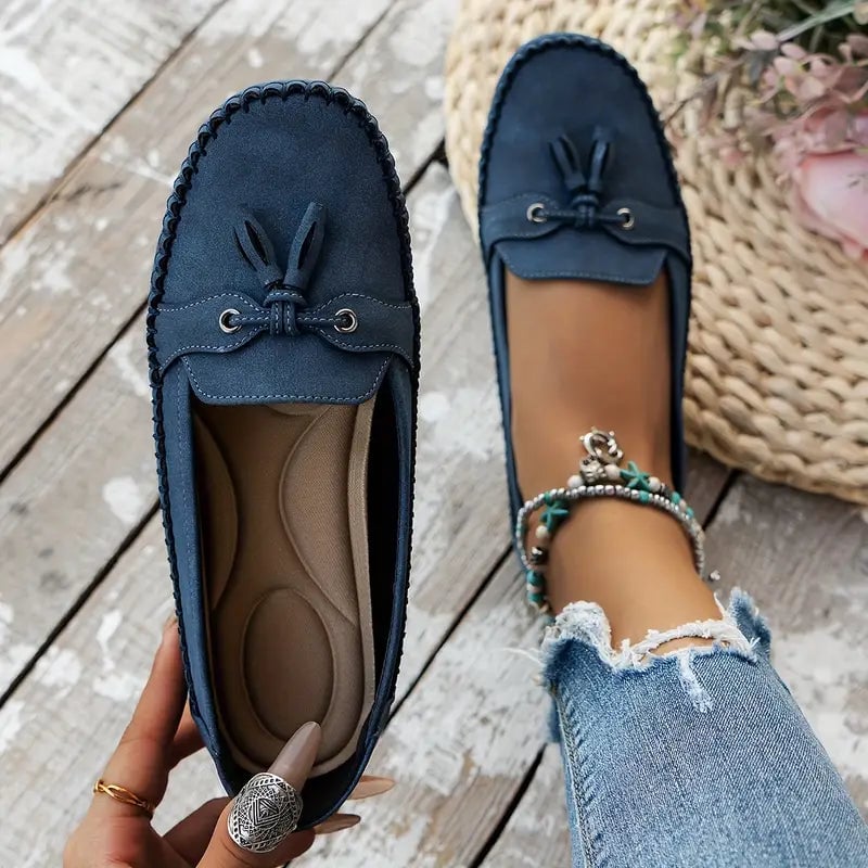 Doralice Mocassini Donna con Suola Piatta e Frange in Blu, foto 1