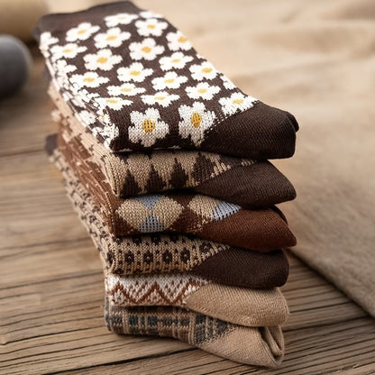 Elodia Calzini Donna con Stampa Integrale e Pois in Colori Assortiti, 6 Paia, foto 2