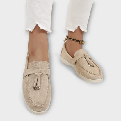 Emmelina Mocassini Donna con Suola Piatta e senza Lacci in Beige, foto 2