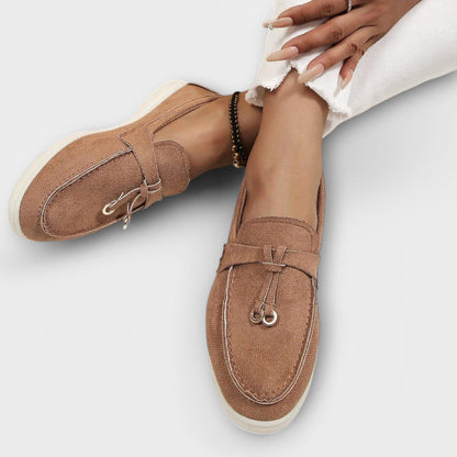 Emmelina Mocassini Donna con Suola Piatta e senza Lacci in Beige, foto 5