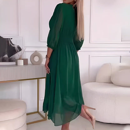 Ennia Abito Donna con Scollo a V a Portafoglio e Pieghe, foto 5