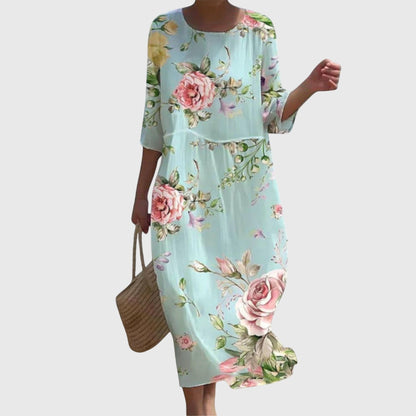 Eva Abito Donna in Lunghezza Maxi con Stampa Floreale, foto 1