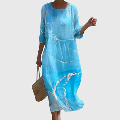 Eva Abito Donna in Lunghezza Maxi con Stampa Floreale, foto 3