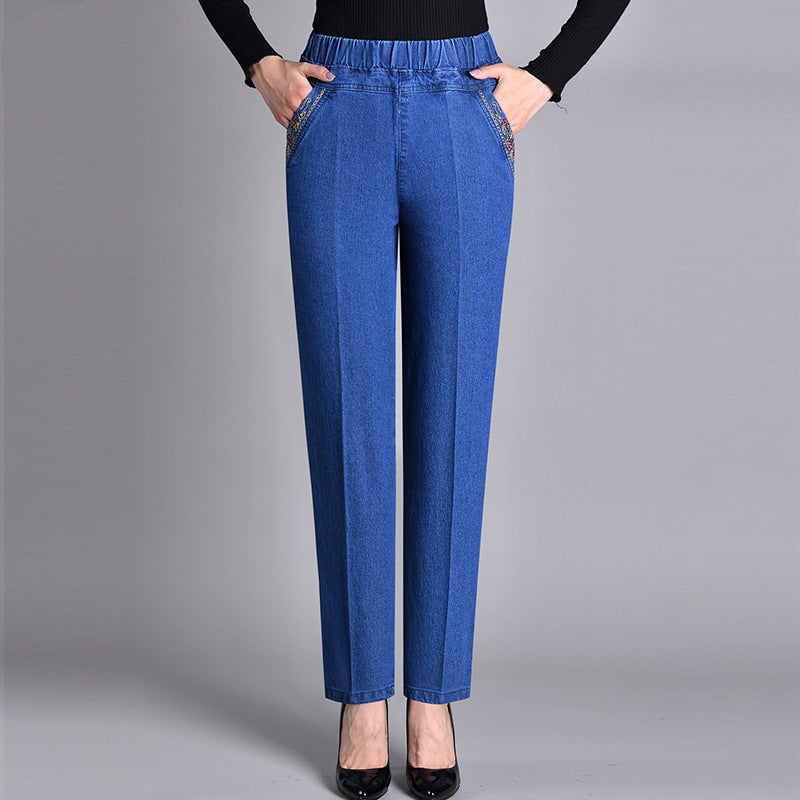 Fabiola Jeans Donna in Denim con Elastico e Tasche, foto 1