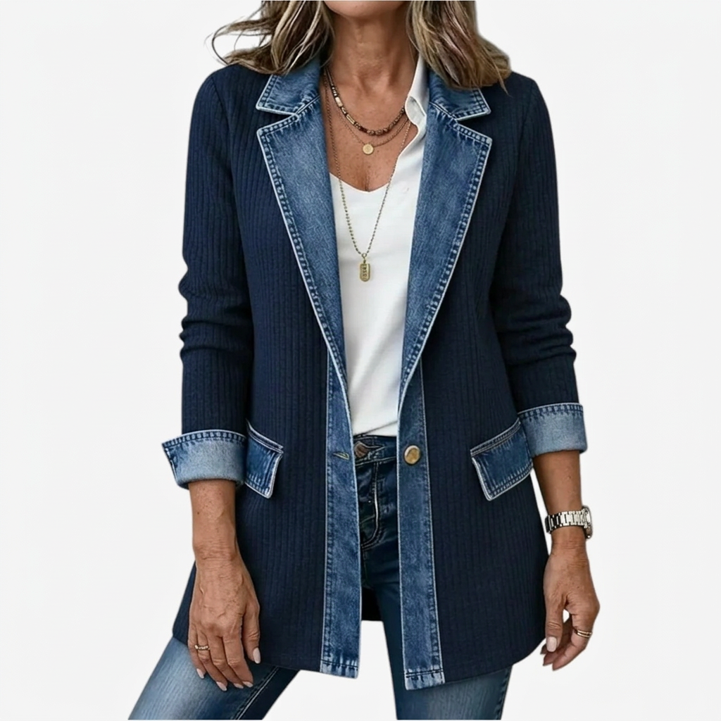 Fabrizia Maglione Donna in Maglia a Coste con Revers e Tasche, foto 1