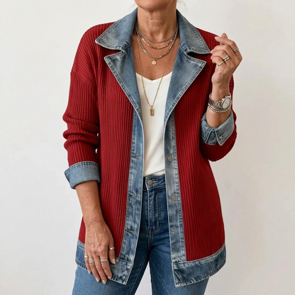 Fabrizia Maglione Donna in Maglia a Coste con Revers e Tasche, foto 5