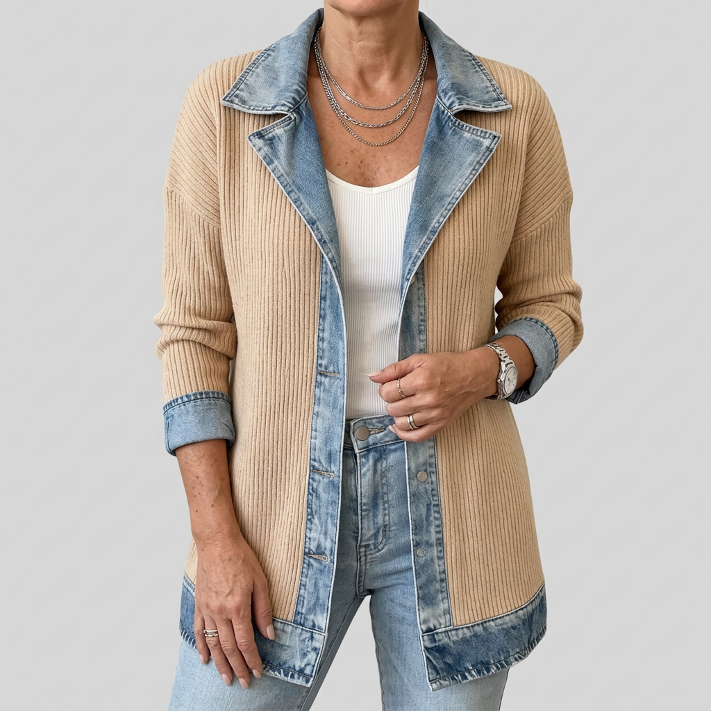 Fabrizia Maglione Donna in Maglia a Coste con Revers e Tasche, foto 7