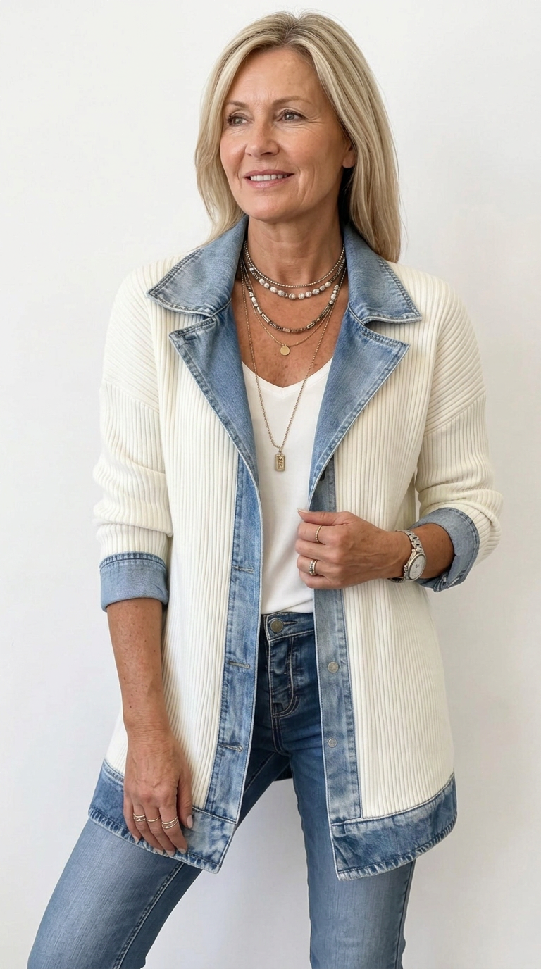 Fabrizia Maglione Donna in Maglia a Coste con Revers e Tasche, foto 9