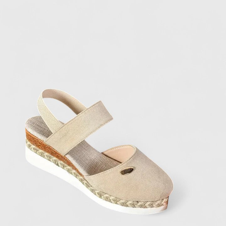 Filippa Sandali Donna con Elastico e Suola Spessa in Beige, foto 2