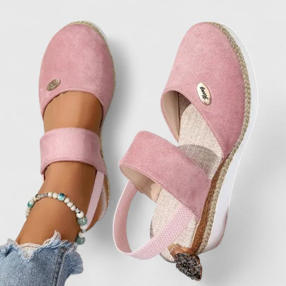 Filippa Sandali Donna con Elastico e Suola Spessa in Beige, foto 3