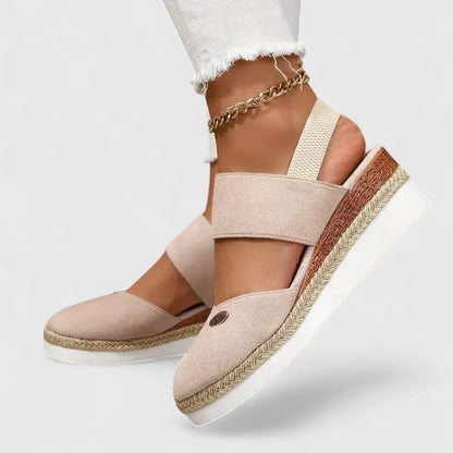Filippa Sandali Donna con Elastico e Suola Spessa in Beige, foto 5