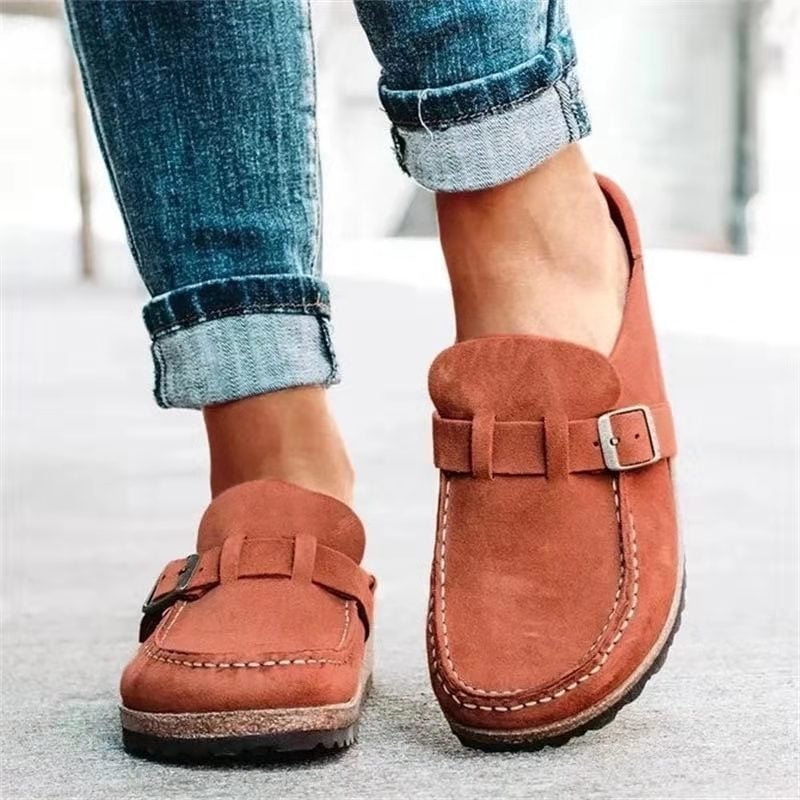 Gardenia Scarpe Donna con Fibbia e Suola Piatta in Ruggine, foto 1