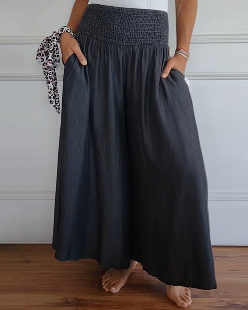 Giacoma Pantaloni Donna in Poliestere a Zampa con Tasche, foto 1