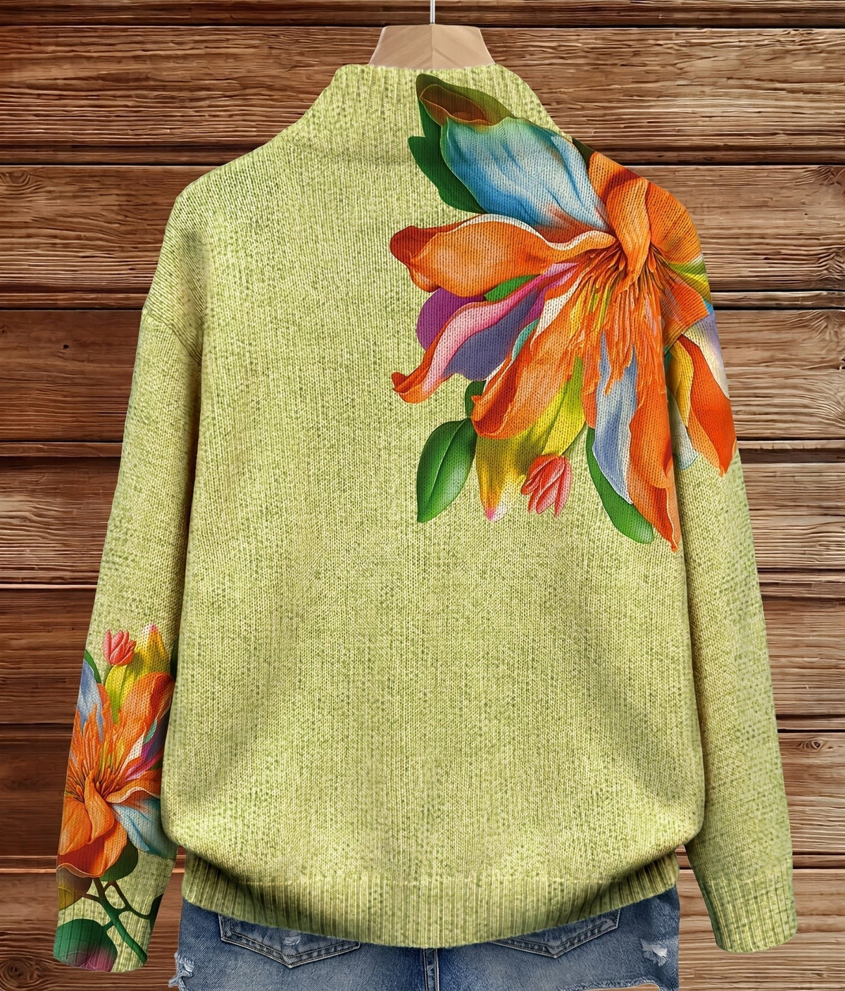Giovanna Cardigan Donna in Maglia con Collo alla Coreana e Stampa Floreale, foto 2