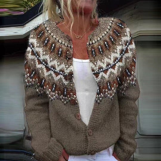 Giustina Cardigan Donna con Girocollo con Bottoni, foto 1