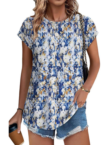 Innocenza Blusa Donna con Girocollo a Maniche Corte e Stampa Integrale, foto 10