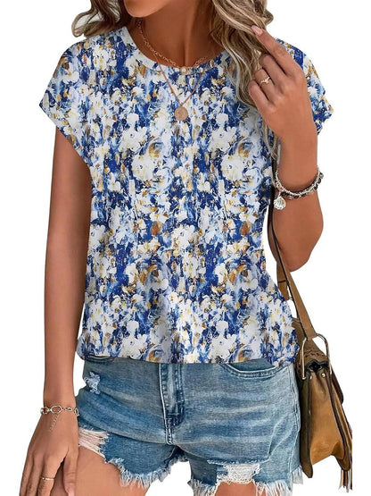 Innocenza Blusa Donna con Girocollo a Maniche Corte e Stampa Integrale, foto 3