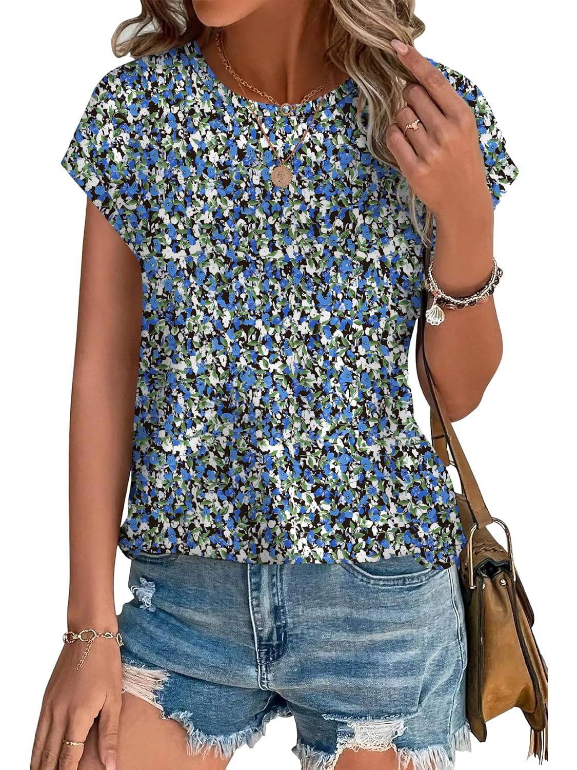 Innocenza Blusa Donna con Girocollo a Maniche Corte e Stampa Integrale, foto 6