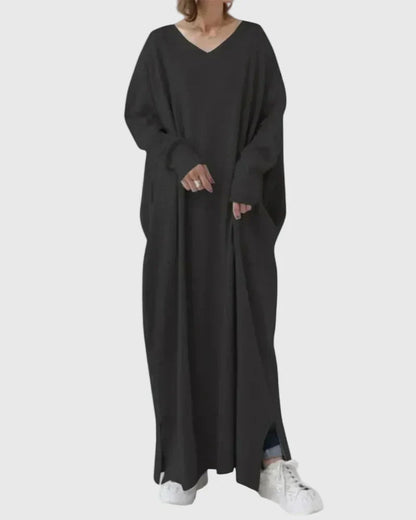 Lella Abito Donna dal Taglio Oversize con Scollo a V e Spacco, foto 2