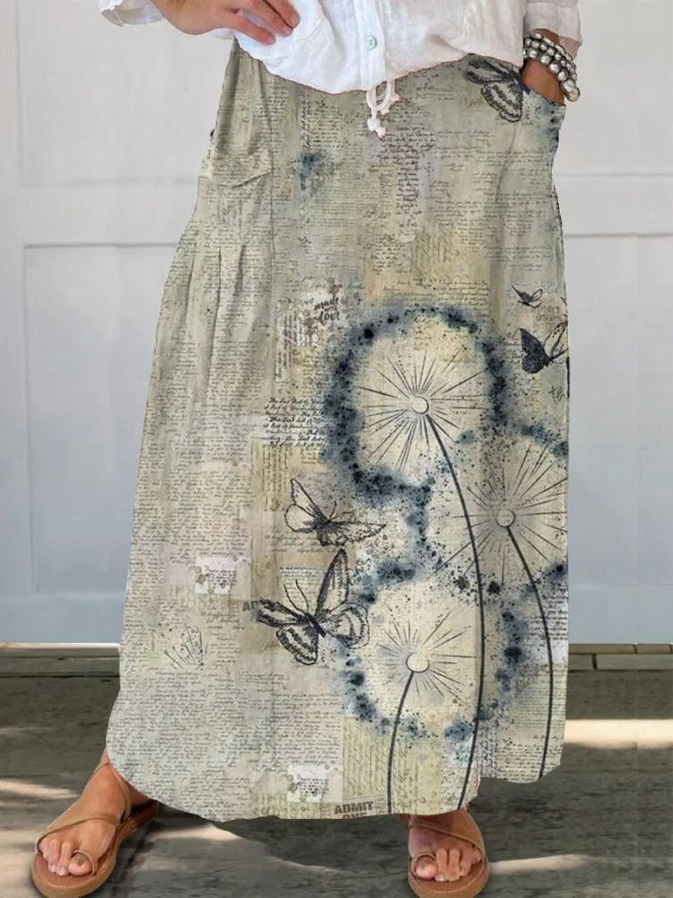 Liana Gonna Donna dalla Vestibilità Morbida con Elastico e Stampa Floreale, foto 3