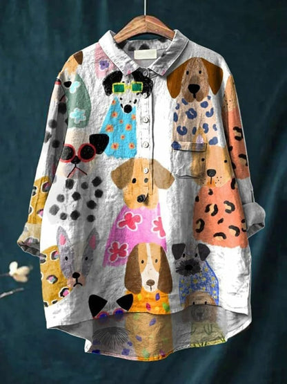 Lionella Blusa Donna in Poliestere con Bottoni e Stampa Integrale, foto 1