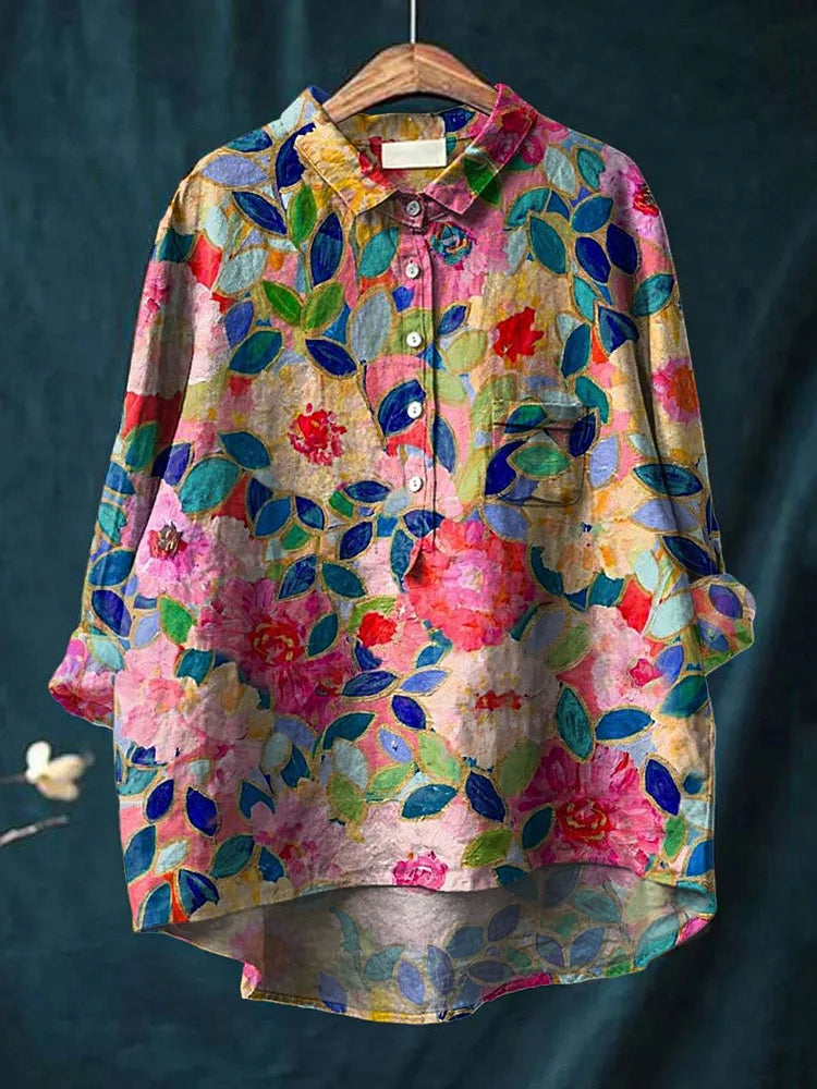 Lionella Blusa Donna in Poliestere con Bottoni e Stampa Integrale, foto 5