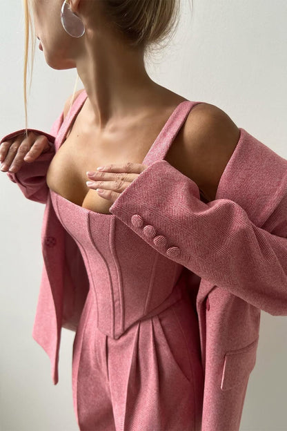 Lucetta Completo Donna a Zampa con Revers a Maniche Lunghe, foto 10