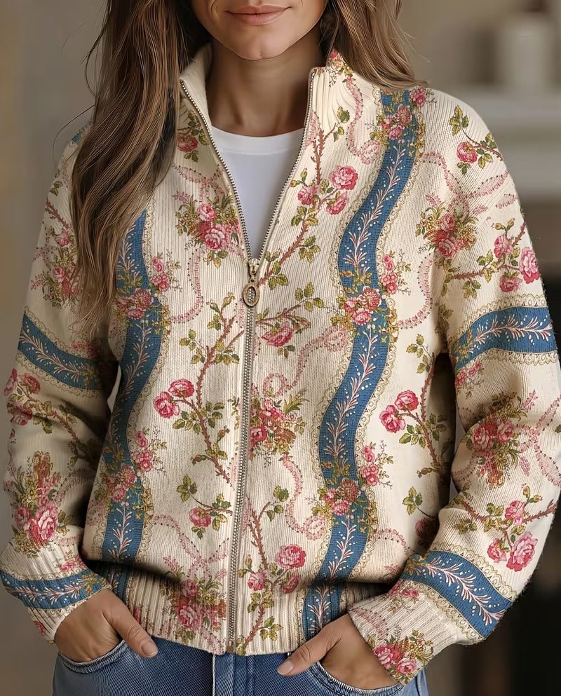 Mara Cardigan Donna in Maglia con Zip e Tasche, foto 1