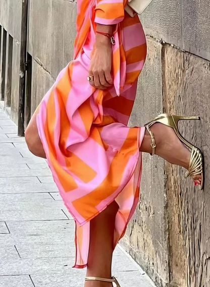 Margherita Abito Donna in Poliestere a Portafoglio con Righe, foto 7
