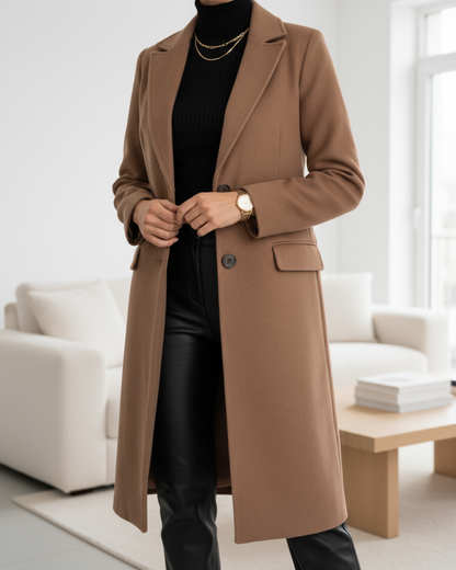 Mariella Cappotto Donna dalla Vestibilità Aderente con Revers, foto 3